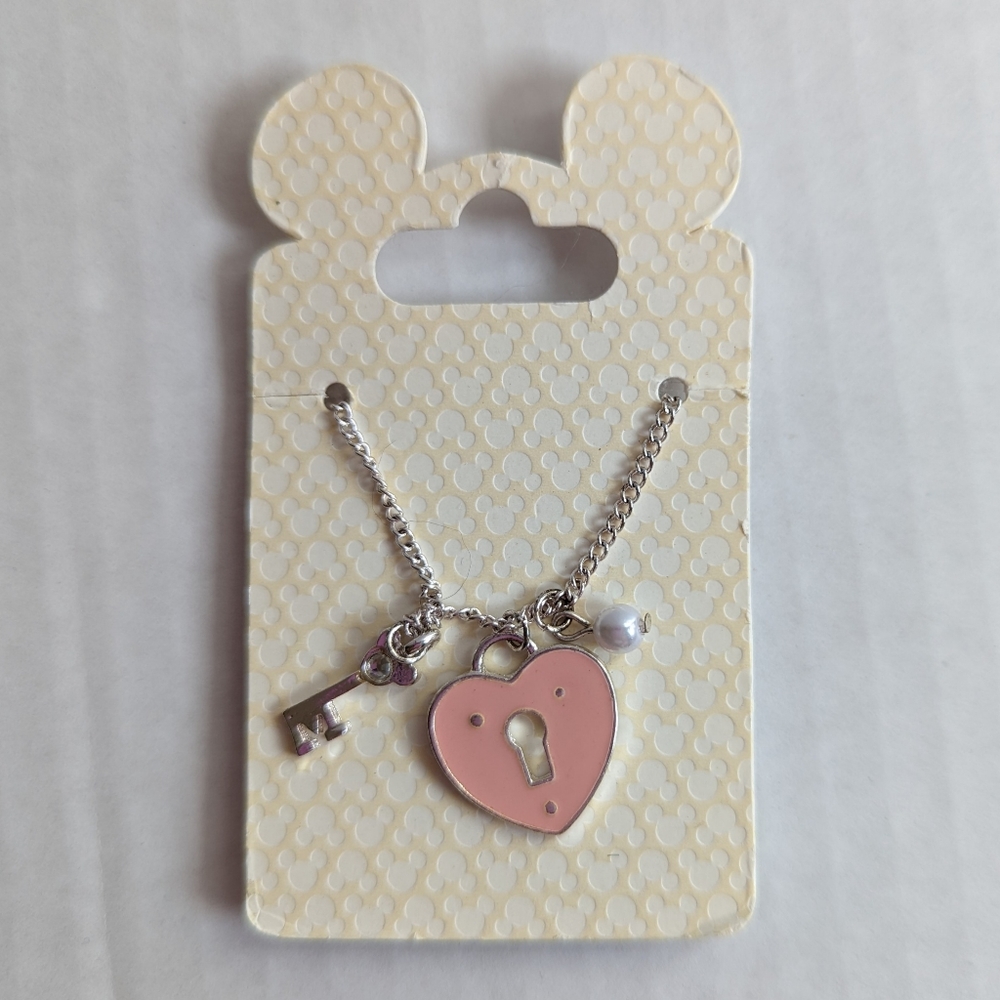 Disney Parks Mickey Key Heart Lock Necklace